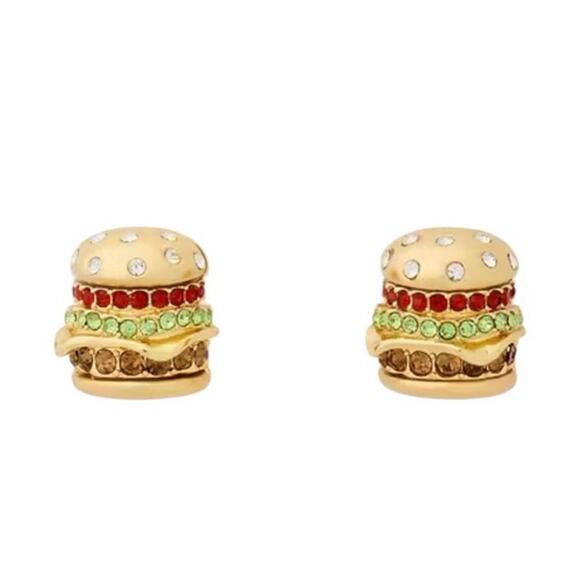 Kate Spade New York Authentic Fast Food Burger Studs Earrings New - Picture 1 of 6